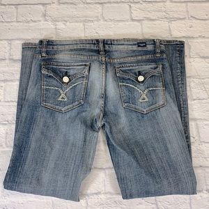 Vigoss Bootcut Flap distressed Jeans Size 11 Medium wash denim Stretch